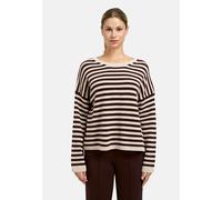 Rundhalspullover SMITH & SOUL, Damen, Gr. XXL, rot (bordeaux print), Strick, Material: 35% Polyamid, 30% Viskose, 30% Wolle, 5% Kaschmir, gestreift, regular fit normal, Rundhals, eingesetzt Rippbündch