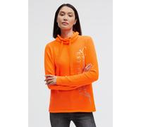 Rundhalspullover SOCCX, Damen, Gr. L, orange, Material: 100% Polyester, bedruckt, regular fit normal, Rundhals, eingesetzt gerader Abschluss, Pullover Rundhalspullover (84278052-L) orange