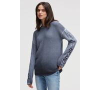 Rundhalspullover SOCCX, Damen, Gr. M, blau, Strick, Material: 100% Baumwolle, used, regular fit normal, Rundhals, eingesetzt Rippbündchen, Pullover Rundhalspullover, aus Baumwolle (10360252-M) blau