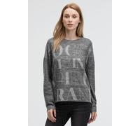 Rundhalspullover SOCCX, Damen, Gr. M/L, grau, Material: 53% Viskose, 43% Polyester, 4% Elasthan, bedruckt, regular fit normal, Rundhals, eingesetzt gerader Abschluss, Pullover Rundhalspullover (773341