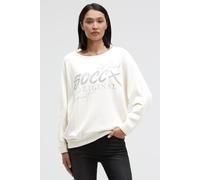 Rundhalspullover SOCCX, Damen, Gr. XL, weiß, Strick, Material: 80% Polyester, 20% Baumwolle, bedruckt, regular fit normal, Rundhals, Fledermausärmel Rippbündchen, Pullover Rundhalspullover, mit Fleder