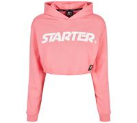 Rundhalspullover STARTER BLACK LABEL "Starter Black Label Damen Ladies Starter Cropped Hoody", Damen, Gr. L, pinkgrapefruit, 65% Baumwolle, 35% Polyester, unifarben, oversize, ohne Ausschnitt, Pullove