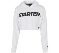 Rundhalspullover STARTER BLACK LABEL "Starter Black Label Damen Ladies Starter Cropped Hoody", Damen, Gr. XL, weiß, 65% Baumwolle, 35% Polyester, unifarben, oversize, ohne Ausschnitt, Pullover Rundhal