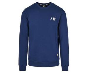 Rundhalspullover STARTER BLACK LABEL "Starter Black Label Herren Starter Small Logo Crew", Herren, Gr. S, blaunight, 65% Baumwolle, 35% Polyester, mehrfarbig, loose fit, Rundhals, Pullover Rundhalspul