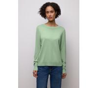 Rundhalspullover STREET ONE, Damen, Gr. 36, grün (pale mint grün), Stoff, 86% Viskose, 14% Polyester, unifarben, normal normal, Rundhals, Rippbündchen, Pullover Rundhalspullover, mit Rundhalsausschnit