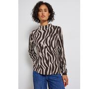Street One Shirt mit Zebra Print deep Roast Brown 38