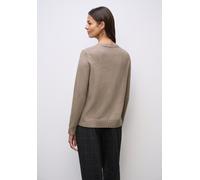 Rundhalspullover STREET ONE, Damen, Gr. 38, mocha glow meliert, Web, 37% Polyacryl, 29% Baumwolle, 29% Polyester, 5% Nylon, unifarben, normal normal, Rundhals, Rippbündchen, Pullover Rundhalspullover,