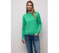 Rundhalspullover STREET ONE, Damen, Gr. 40, arcadia grün, Stoff, 86% Viskose, 14% Polyester, unifarben, comfort fit normal, Rundhals, Bündchen, Pullover Rundhalspullover, Basic (18042947-40) arcadia g