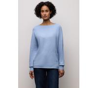 Rundhalspullover STREET ONE, Damen, Gr. 40, frosted blau meliert, Strick, Obermaterial: 37% Baumwolle, 34% Polyacryl, 26% Polyester, 3% Elasthan, meliert, regular fit normal, Rundhals, Rippbündchen, P