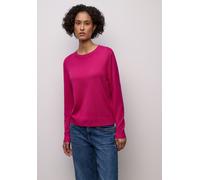 Rundhalspullover STREET ONE, Damen, Gr. 44, magenta dream, Stoff, 86% Viskose, 14% Polyester, unifarben, normal normal, Rundhals, Rippbündchen, Pullover Rundhalspullover, mit Rundhalsausschnitt (34737