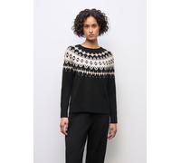 Street One Frauen Pullover im Norweger-Look in Schwarz, Gr: 44