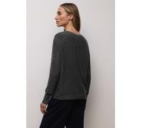 Rundhalspullover STREET ONE, Damen, Gr. 46, gravel grau meliert, Web, 37% Baumwolle, 34% Polyacryl, 26% Polyester, 3% Elasthan, meliert, regular fit normal, Rundhals, Bündchen, Pullover Rundhalspullov