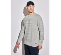 Rundhalspullover STREET ONE MEN, Damen, Gr. M40, grau (frost grau melange), Web, 100% Baumwolle, unifarben, normal normal, Rundhals, Rippbündchen, Pullover Rundhalspullover, aus reiner Baumwolle (9704