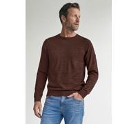 Rundhalspullover STREET ONE MEN, Herren, Gr. 3XL (48), maroon braun, Web, 100% Baumwolle, unifarben, normal normal, Rundhals, Rippbündchen, Pullover Rundhalspullover, aus reiner Baumwolle (99978460-XX