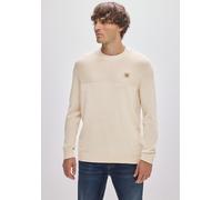 Rundhalspullover STREET ONE MEN, Herren, Gr. L (42), frost beige, Web, 100% Baumwolle, unifarben, normal normal, Rundhals, Rippbündchen, Pullover Rundhalspullover, aus reiner Baumwolle (36931860-L) fr