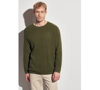 Rundhalspullover STREET ONE MEN, Herren, Gr. L42, grün (vintage grün), Web, 100% Baumwolle, unifarben, normal normal, Rundhals, Rippbündchen, Pullover, aus reiner Baumwolle (21148922-L) vintage grün