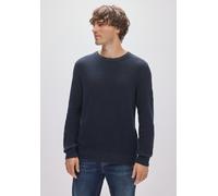 Rundhalspullover STREET ONE MEN, Herren, Gr. M (40), nightside blau, Web, 100% Baumwolle, unifarben, normal normal, Rundhals, Rippbündchen, Pullover Rundhalspullover, Feinstrick (52579428-M) nightside