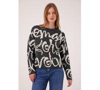 Rundhalspullover STREET ONE STUDIO, Damen, Gr. 34, inked grau meliert, Stoff, 30% Polyester, 29% Polyacryl, 21% Viskose, 20% Nylon, gemustert, normal normal, Rundhals, abgesteppt, Pullover Rundhalspul