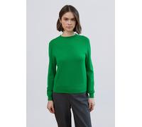 Rundhalspullover STREET ONE STUDIO, Damen, Gr. 44, bold grün, Stoff, 30% Polyester, 29% Polyacryl, 21% Viskose, 20% Nylon, unifarben, normal normal, Rundhals, Rippbündchen, Pullover Rundhalspullover,