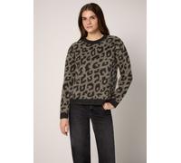 Street One Studio Frauen Flauschiger Leo Pullover in Schwarz, Gr: 46