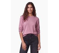 Rundhalspullover STREET ONE STUDIO, Damen, Gr. 46, rosa (pearly rose meliert), Stoff, 60% Viskose, 40% Baumwolle, unifarben, regular fit normal, Rundhals, Bündchen, Pullover Rundhalspullover, aus soft
