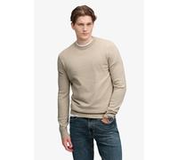 Rundhalspullover SUPERDRY "ESSENTIAL LW WOOL BLEND JUMPER", Herren, Gr. L, beige (barley marl), Pullover Rundhalspullover, Baumwollmischung, slim fit (28125563-L) barley marl