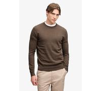 Rundhalspullover SUPERDRY "ESSENTIAL LW WOOL BLEND JUMPER", Herren, Gr. XXL, braun (biscuit braun marl), Strick, Obermaterial: 70% Baumwolle, 30% Wolle, meliert, slim fit normal, Rundhals, Bündchen, P