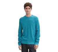 Tom Tailor Herren Basic Strickpullover aus Baumwolle, 37094 - Turquoise Blue Melange, XXXL