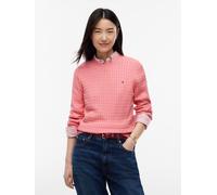 Rundhalspullover TOMMY HILFIGER "CO CABLE C-NK LS SWEATER", Damen, Gr. L (42/44), carnation pink, Strick, Obermaterial: 100% Baumwolle, unifarben, regular fit normal, Rundhals, Rippstrickbündchen, Pul