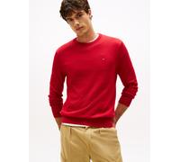 Rundhalspullover TOMMY HILFIGER "ESSENTIAL COTTON CREW NECK", Damen, Gr. 3XL, medium rot, Strick, Obermaterial: 100% Baumwolle, regular fit, Rundhals, Rippbündchen, Pullover Rundhalspullover, 100% Bau