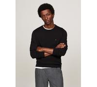 Tommy Hilfiger Herren Pullover Essential Cotton Crew Neck aus Baumwolle, Schwarz (Black), L