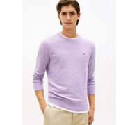 Rundhalspullover TOMMY HILFIGER "ESSENTIAL COTTON", Damen, Gr. L, lavender heather, Strick, Obermaterial: 100% Baumwolle, regular fit, Rundhals, Rippbündchen, Pullover Rundhalspullover, Crewneck Regul