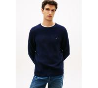 Rundhalspullover TOMMY HILFIGER "LAMBSWOOL CREW NECK", Herren, Gr. S, blau (navy blau), Strick, Obermaterial: 100% Wolle, unifarben, regular fit normal, Rundhals, Rippbündchen, Pullover Rundhalspullov