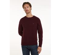 Rundhalspullover TOMMY HILFIGER "LAMBSWOOL CREW NECK", Herren, Gr. XL, rot (burgundy heather), Strick, Obermaterial: 100% Wolle, unifarben, regular fit normal, Rundhals, Rippbündchen, Pullover Rundhal