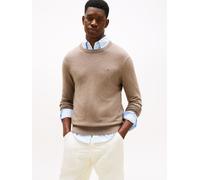 Rundhalspullover TOMMY HILFIGER "PIMA ORG CTN CASHMERE CREW NECK", Herren, Gr. 3XL, beige (coastal taupe heather), Obermaterial: 92% Baumwolle, 8% Kaschmir, Rundhals, Pullover Rundhalspullover (913659