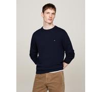 Rundhalspullover TOMMY HILFIGER "PIMA ORG CTN CASHMERE CREW NECK", Herren, Gr. S (46), blau (desert sky), Obermaterial: 92% Baumwolle, 8% Kaschmir, Rundhals, Pullover Rundhalspullover, Topseller (4738
