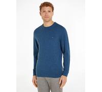 Rundhalspullover TOMMY HILFIGER "PIMA ORG CTN CASHMERE CREW NECK", Herren, Gr. S, blau (donegal aegean sea), Obermaterial: 92% Baumwolle, 8% Kaschmir, Rundhals, Pullover Rundhalspullover (35980750-S)