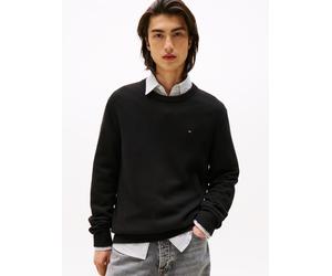 Rundhalspullover TOMMY JEANS, Herren, Gr. 4XL, schwarz, Sweatware, Obermaterial: 100% Baumwolle, slim fit normal, Rundhals, eingesetzt Rippstrickbündchen, Pullover Rundhalspullover, Slim fit mit Rundh