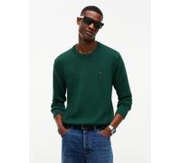 Rundhalspullover TOMMY JEANS, Herren, Gr. L, grün (velvet grün), Sweatware, Obermaterial: 100% Baumwolle, slim fit normal, Rundhals, eingesetzt Rippstrickbündchen, Pullover Rundhalspullover, Slim fit