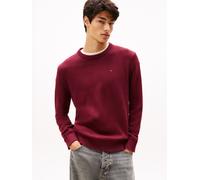 Rundhalspullover TOMMY JEANS, Herren, Gr. XXL, rot wine, Sweatware, Obermaterial: 100% Baumwolle, unifarben, slim fit normal, Rundhals, eingesetzt Rippstrickbündchen, Pullover Rundhalspullover, Slim f