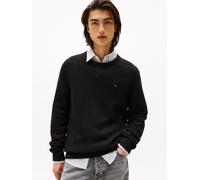 Rundhalspullover TOMMY JEANS, Herren, Gr. XXL, schwarz, Sweatware, Obermaterial: 100% Baumwolle, slim fit normal, Rundhals, eingesetzt Rippstrickbündchen, Pullover Rundhalspullover, Slim fit mit Rundh