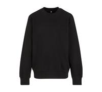 Rundhalspullover URBAN CLASSICS "Urban Classics Boys Light Terry Crew", Herren, Gr. 122/128, schwarz, 75% Baumwolle, 25% Polyester, unifarben, normal, Rundhals, Pullover Rundhalspullover (42527144-122