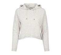 Rundhalspullover URBAN CLASSICS "Urban Classics Damen Ladies Cropped Terry Hoody", Damen, Gr. XL, beige (sanftes weiß melange), 100% Baumwolle, unifarben, loose fit, ohne Ausschnitt, Pullover Rundhals