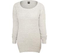 Rundhalspullover URBAN CLASSICS "Urban Classics Damen Ladies Long Wideneck Sweater", Damen, Gr. XS, weiß (sanftes weiß), 100% Polyacryl, unifarben, normal, Balconnet, Pullover Rundhalspullover (394602