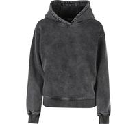 Rundhalspullover URBAN CLASSICS "Urban Classics Damen Ladies Stone Washed Hoody", Damen, Gr. S, schwarz, 70% Baumwolle, 30% Polyester, unifarben, normal, ohne Ausschnitt, Pullover Rundhalspullover (78