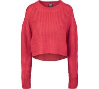 Urban Classics Pullover Damen Wide Oversize – Rundhals, Grobstrick, 100% Polyacryl – Firerot M