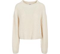 Rundhalspullover URBAN CLASSICS "Urban Classics Damen Ladies Wide Oversize Sweater", Damen, Gr. XS, sandweiß, 100% Polyacryl, unifarben, oversize, Rundhals, Pullover Rundhalspullover (45470968-XS) san