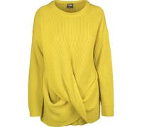 Rundhalspullover URBAN CLASSICS "Urban Classics Damen Ladies Wrapped Sweater", Damen, Gr. M, lemonmustard, 100% Polyacryl, unifarben, loose fit, Rundhals, Pullover Rundhalspullover (18584728-M) lemonm