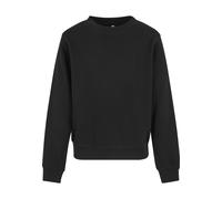 Rundhalspullover URBAN CLASSICS "Urban Classics Girls Oversized Light Terry Crewneck", Mädchen, Gr. 122/128, schwarz, 70% Baumwolle, 30% Polyester, unifarben, normal, Rundhals, Pullover Rundhalspullov