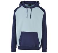 Rundhalspullover URBAN CLASSICS "Urban Classics Herren 2-Tone Fake Raglan Hoody", Herren, Gr. S, ocean blau, dunkelblau, 65% Baumwolle, 35% Polyester, mehrfarbig, oversize, ohne Ausschnitt, Pullover R